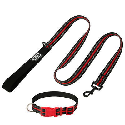 Peegeldav koera kaelarihm ja jalutusrihm nailonist koera kaelarihm, polsterdatud pehme neopreenist käepidemega, põhilised kaelarihmad väikestele ja keskmise suurusega koertele
