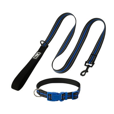 Peegeldav koera kaelarihm ja jalutusrihm nailonist koera kaelarihm, polsterdatud pehme neopreenist käepidemega, põhilised kaelarihmad väikestele ja keskmise suurusega koertele