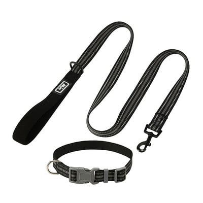 Peegeldav koera kaelarihm ja jalutusrihm nailonist koera kaelarihm, polsterdatud pehme neopreenist käepidemega, põhilised kaelarihmad väikestele ja keskmise suurusega koertele