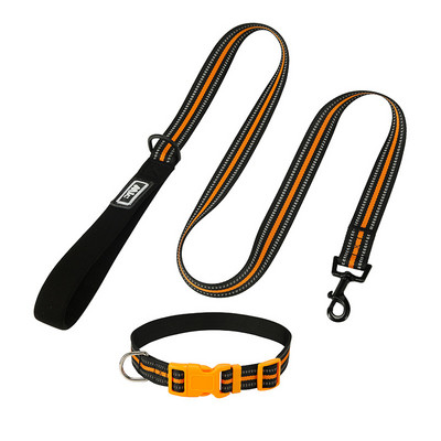 Peegeldav koera kaelarihm ja jalutusrihm nailonist koera kaelarihm, polsterdatud pehme neopreenist käepidemega, põhilised kaelarihmad väikestele ja keskmise suurusega koertele