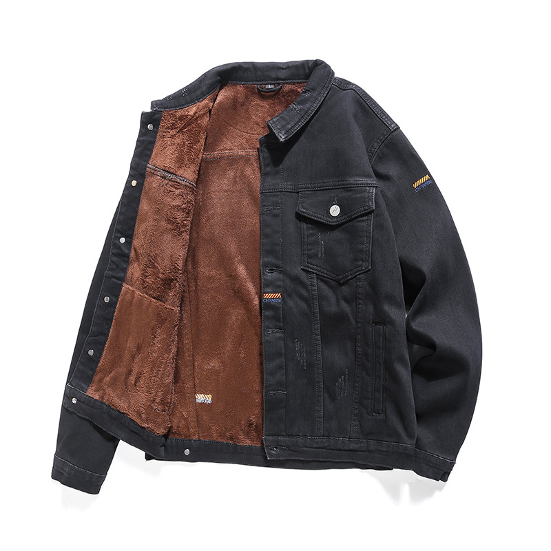 Talvine meeste trendikas mood soe paks jope mantel villane vooder tuulekindel tuulekindel teksajakk meessoost suur suurus M-8XL