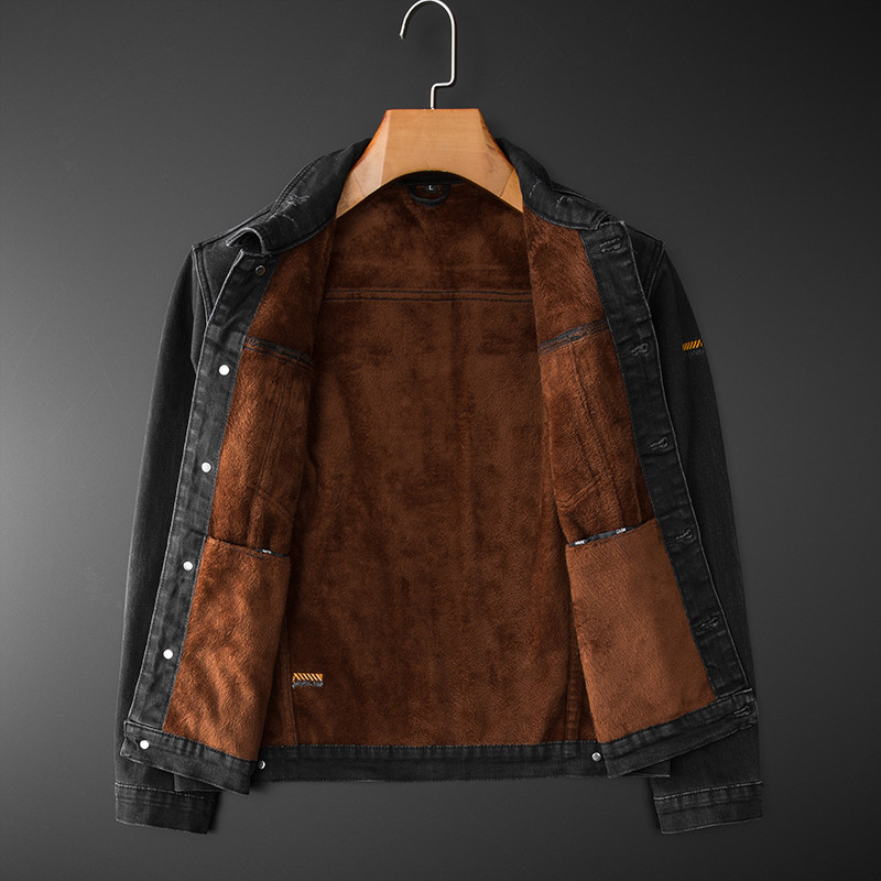 Talvine meeste trendikas mood soe paks jope mantel villane vooder tuulekindel tuulekindel teksajakk meessoost suur suurus M-8XL