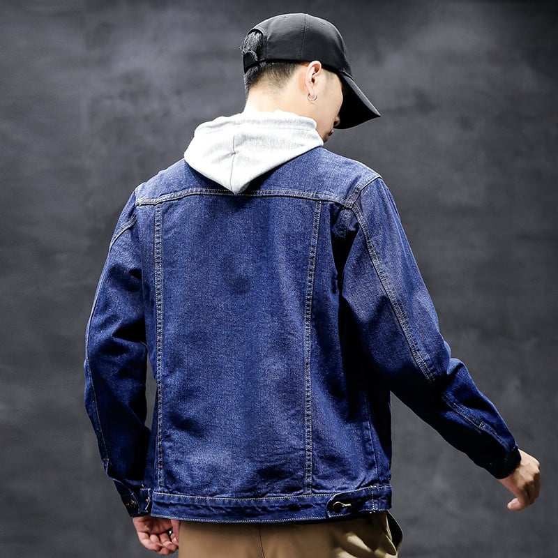 2021. aasta uus massiivne vabaaja puuvillane teksajakk meeste suures suuruses M-5XL rev, üherealine teksajakk Kvaliteetne teksajaki mees