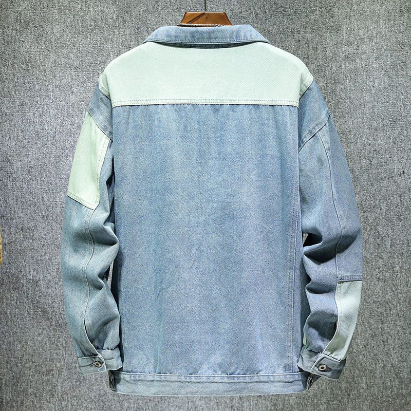 Ανδρικά μπλε τζιν μπουφάν Κανονικά τζιν μπουφάν Παλτό συνονθύλευμα Ανδρικά βαμβακερά μαύρα τζιν παλτό Άνοιξη φθινόπωρο πανωφόρια casual παλτό