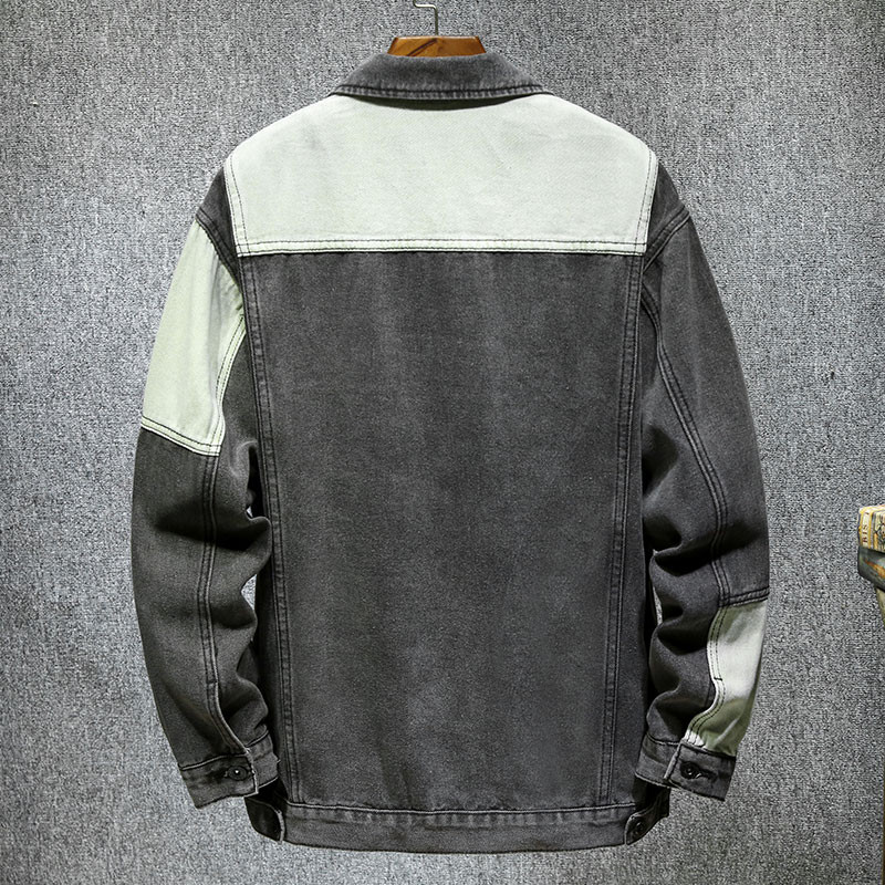 Ανδρικά μπλε τζιν μπουφάν Κανονικά τζιν μπουφάν Παλτό συνονθύλευμα Ανδρικά βαμβακερά μαύρα τζιν παλτό Άνοιξη φθινόπωρο πανωφόρια casual παλτό