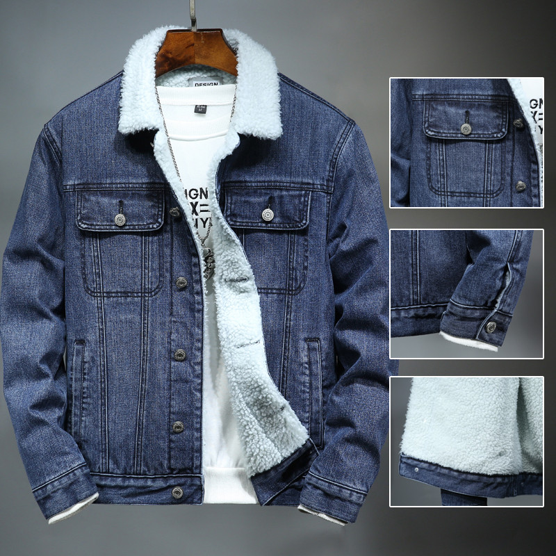 Επώνυμα τζιν μπουφάν ανδρικό χειμωνιάτικο αντιανεμικό ζεστό ανδρικό μπουφάν Πανωφόρι τζιν Ανδρικό ανδρικό ρούχο με πολλές τσέπες καουμπόη συν μέγεθος M-4XL
