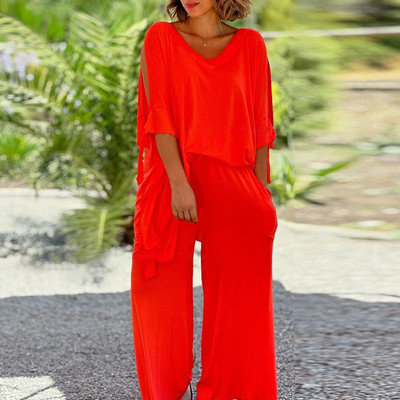 Suures suuruses naiste komplekt, vabad vabaaja püksid, laiad püksid, kaheosaline 2023. aasta sügiskomplektid, ülisuured pulloverid + püksid, naiste riided