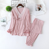Set de 2 bucăți/set de lenjerie de noapte modal pentru alăptare pentru alăptare, pijamale, cămașă de noapte, sarcină, dantelă, rochie de noapte pentru alăptare