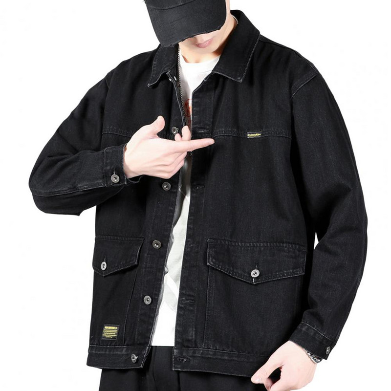 Κομψό Ανδρικό Παλτό Casual Ανοιξιάτικο Μπουφάν με Κουμπί Τζιν Ανδρικό Φθινοπωρινό Μπουφάν Θερμικό