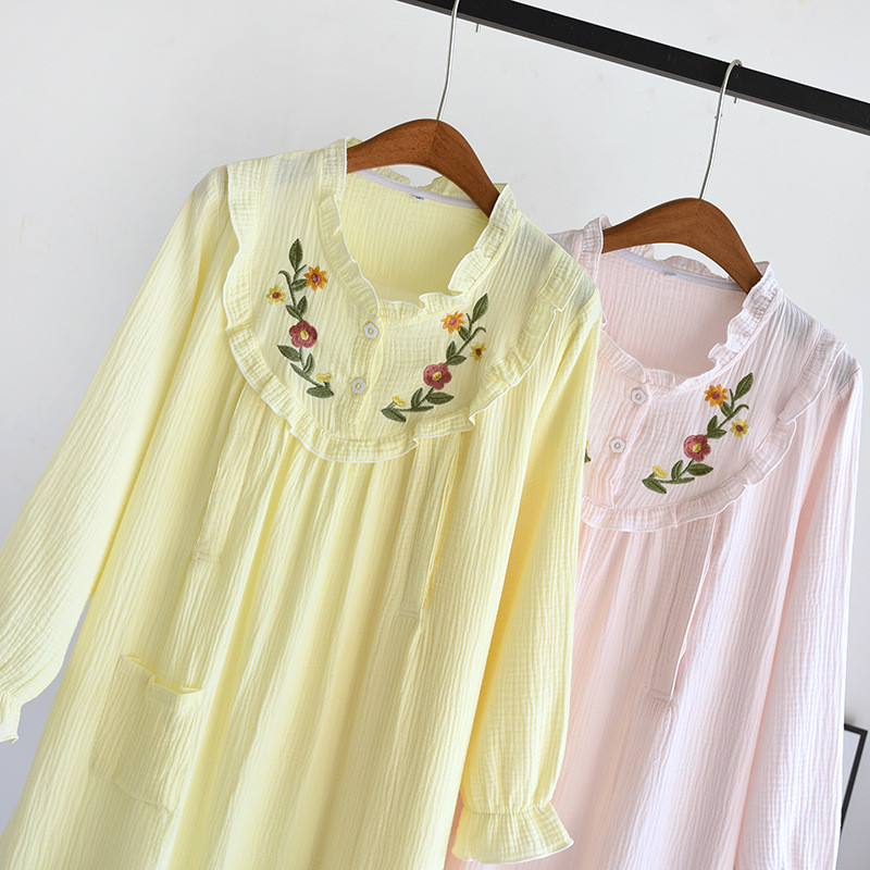 Tikand V-kaelusega rasedatele mõeldud riided Imetamine Öösärgid Imetamine Magamisriided Kevad-sügis Uued lahtised raseduskleidid