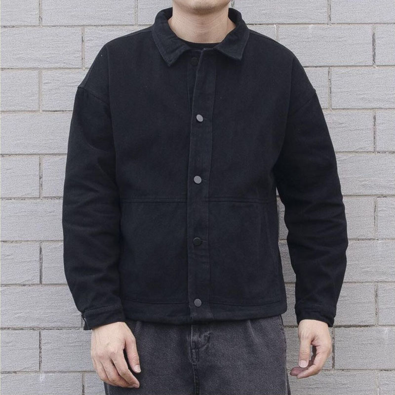 Jachetă din denim pentru bărbați, toamnă și iarnă, în stil Hong Kong, largi, coreeană, de culoare solidă, la modă, confortabilă, ocazională, de lucru.