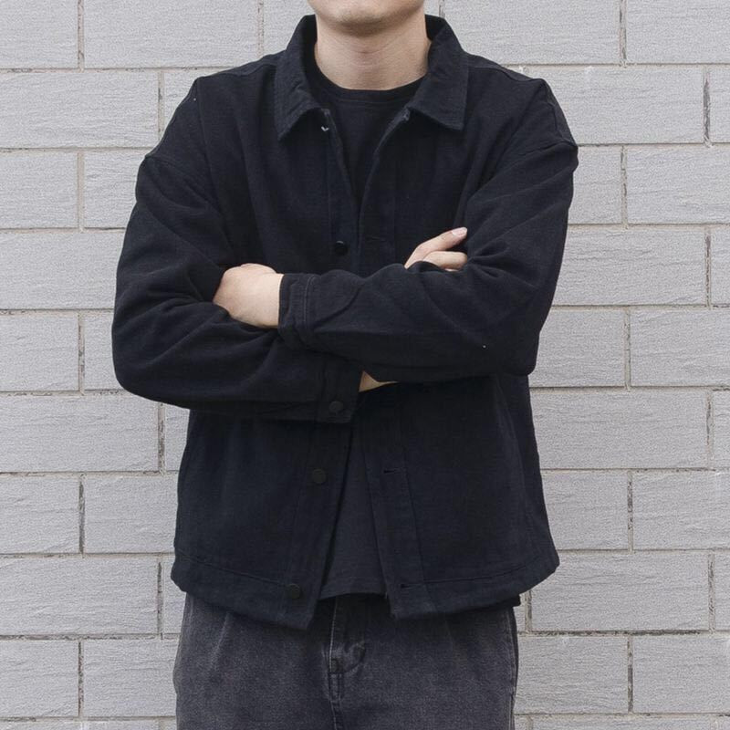 Jachetă din denim pentru bărbați, toamnă și iarnă, în stil Hong Kong, largi, coreeană, de culoare solidă, la modă, confortabilă, ocazională, de lucru.