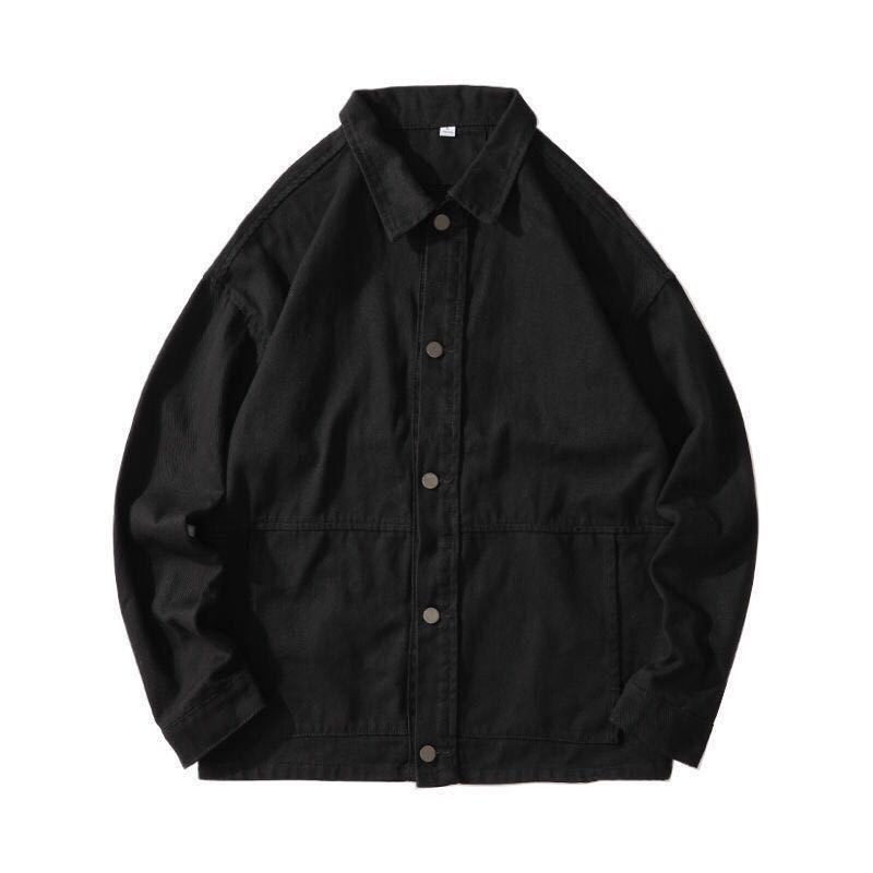 Jachetă din denim pentru bărbați, toamnă și iarnă, în stil Hong Kong, largi, coreeană, de culoare solidă, la modă, confortabilă, ocazională, de lucru.