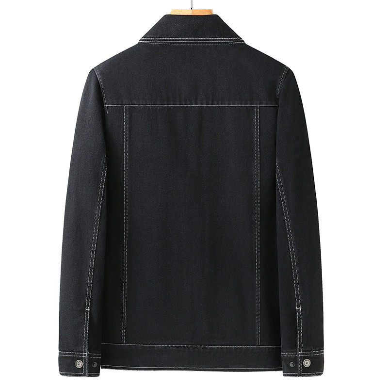 Plus Size 6XL 7XL 8XL Ανδρικό τζιν μπουφάν Νέα φθινοπωρινή μόδα Casual κανονική εφαρμογή με φερμουάρ Fly Jeans παλτό Επώνυμα ρούχα Μαύρα Μπλε