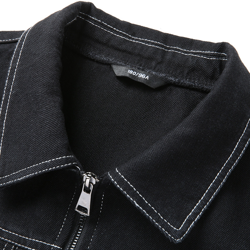 Plus Size 6XL 7XL 8XL Ανδρικό τζιν μπουφάν Νέα φθινοπωρινή μόδα Casual κανονική εφαρμογή με φερμουάρ Fly Jeans παλτό Επώνυμα ρούχα Μαύρα Μπλε