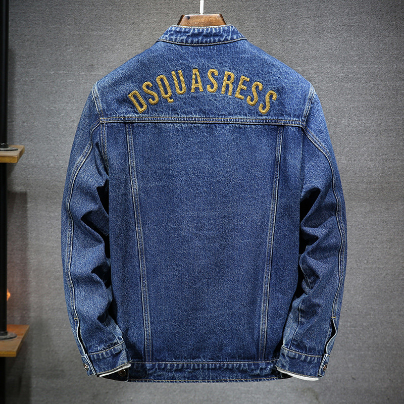 Ανδρικά ρούχα τζιν μπουφάν Ανοιξιάτικη Νέα Ετικέτα Προσωπικότητας Μόδα Φαρδιά Casual Ανδρικό Jean Coat Streetwear 6XL 7XL 140KG