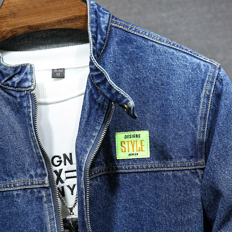 Ανδρικά ρούχα τζιν μπουφάν Ανοιξιάτικη Νέα Ετικέτα Προσωπικότητας Μόδα Φαρδιά Casual Ανδρικό Jean Coat Streetwear 6XL 7XL 140KG