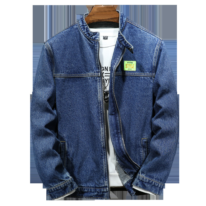 Ανδρικά ρούχα τζιν μπουφάν Ανοιξιάτικη Νέα Ετικέτα Προσωπικότητας Μόδα Φαρδιά Casual Ανδρικό Jean Coat Streetwear 6XL 7XL 140KG