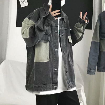 2023 Ανδρικό σακάκι τζιν casual oversize Κορεάτικο Streetwear Ανδρικά τζιν τζιν Παλτό Casual Windbreaker Σαλοπέτα Πανωφόρι S-4XL