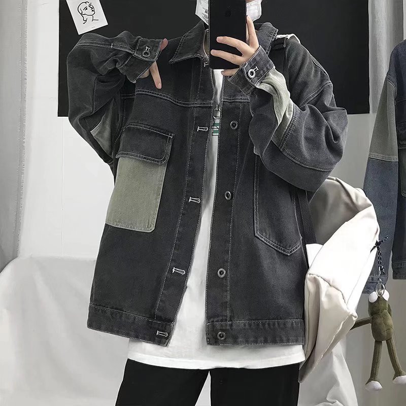 Pánska ležérna nadrozmerná džínsová bunda z roku 2023, kórejský streetwear, pánske džínsové bundy, kabáty, ležérna vetrovka, overaly, kabát, vrchné oblečenie, veľkosť S-4XL