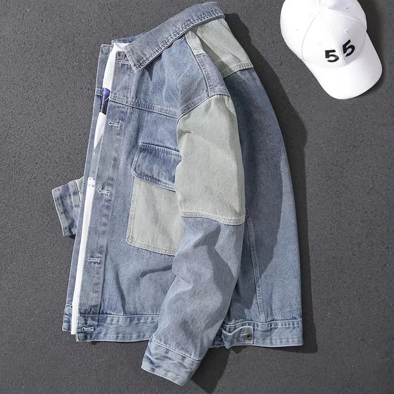 Pánska ležérna nadrozmerná džínsová bunda z roku 2023, kórejský streetwear, pánske džínsové bundy, kabáty, ležérna vetrovka, overaly, kabát, vrchné oblečenie, veľkosť S-4XL