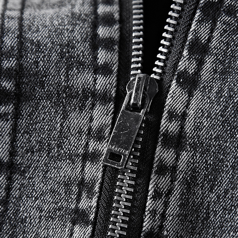 Pánske vintage džínsové bundy, slim fit, jednofarebné, ležérne, pánske džínsy, kabát, módny stojan, oblečenie pre mužov, čierna, modrá, Casaca Hombre