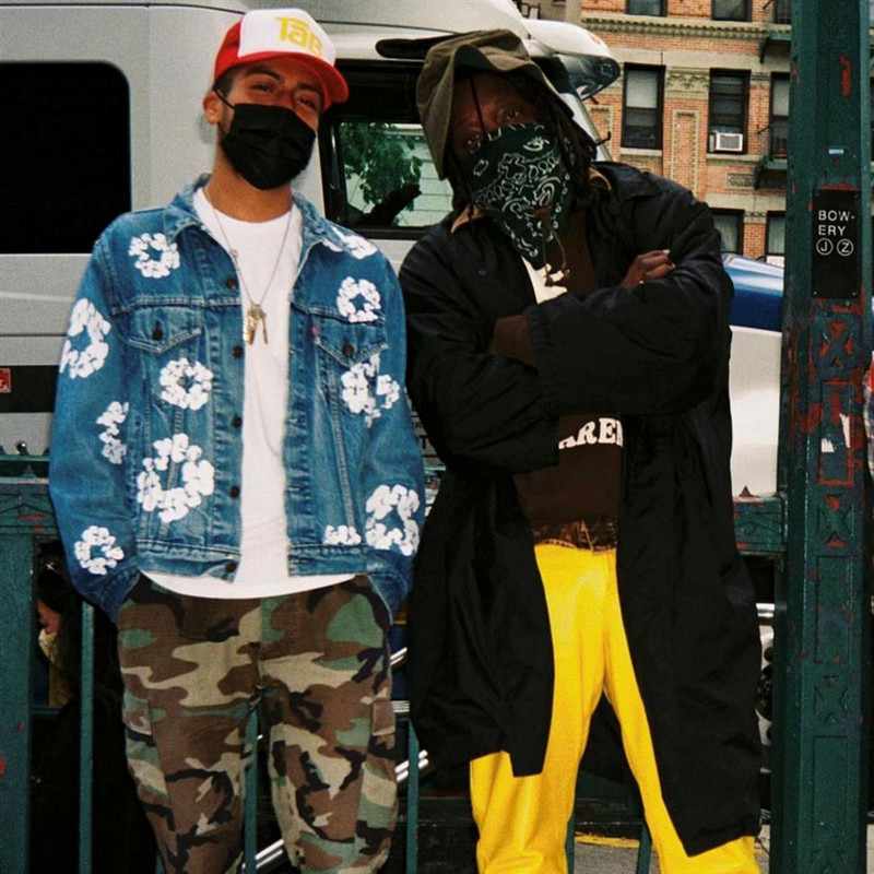 Frog Drift Fashion Μάρκα Kanye West Streetwear Καλύτερης ποιότητας Καπόκ εμπριμέ vintage ρούχα Πέτο τζιν μπουφάν για άνδρες