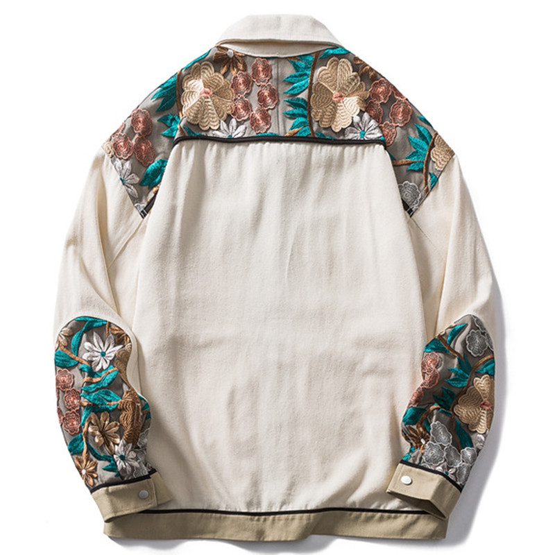 Y2k meeste teksajakk Jaapani tikandiga lapitehnikaga Varsity jakk Oversized Vintage Harajuku lahtised tuulejope mantelriided