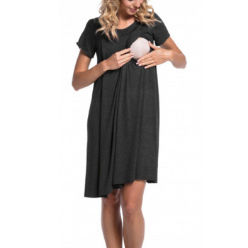 Φόρεμα εγκυμοσύνης για νοσοκομειακό νυχτικό Νυχτικό για έγκυες γυναίκες Νυχτικό για θηλασμό Casual κοντά μανίκια φόρεμα θηλασμού