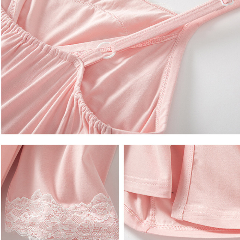 2 τμχ/Σετ Βαμβακερή δαντέλα Πιτζάμες εγκυμοσύνης Νυχτικό Θηλασμού Καμισόλ Νυχτικό Νοσηλευτικής εργασίας+Ρόμπα Τοκετού Νέο