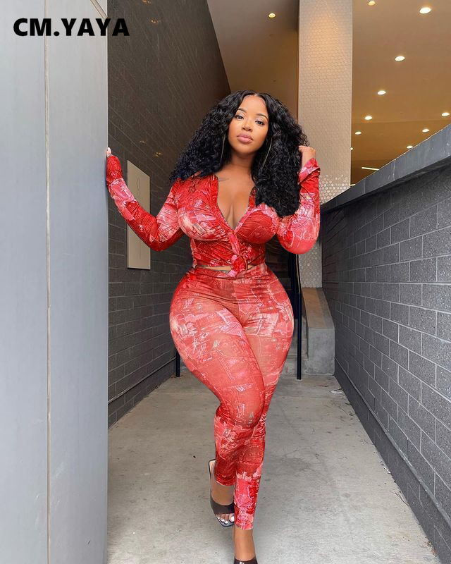 CM.YAYA naiste komplekt, täisvarrukas, pluss suurus Ühekordsed pliiatspüksid, kaks 2-osalist komplekti, suvine kontorirõivad