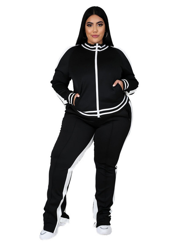 Dámske oblečenie s dlhým rukávom, veľkosť 5XL, plus veľkosť, jednofarebné, charakteristické, ležérne, športové, dámsky oblek, nadrozmerné