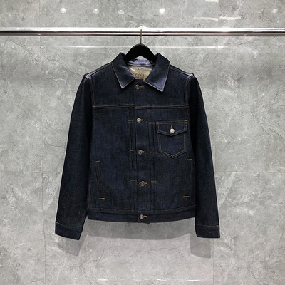 Ανδρικό τζιν μπουφάν Ακατέργαστα άπλυτα τζιν Βαμβακερά ρετρό ρούχα εργασίας κορυφαίας ποιότητας πολυτελές παλτό με πέτο