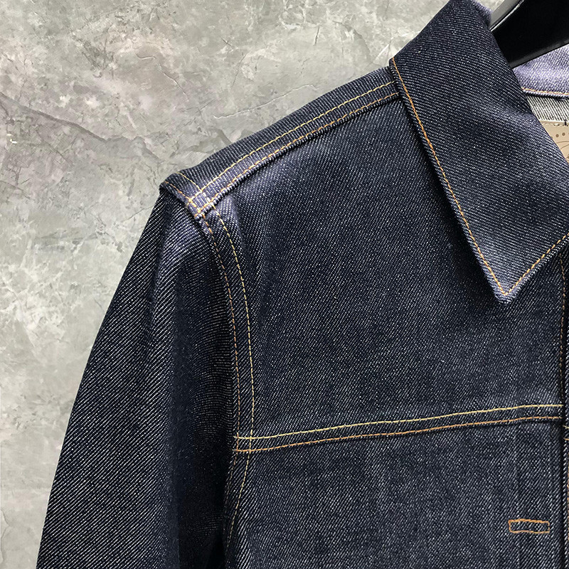 Ανδρικό τζιν μπουφάν Ακατέργαστα άπλυτα τζιν Βαμβακερά ρετρό ρούχα εργασίας κορυφαίας ποιότητας πολυτελές παλτό με πέτο