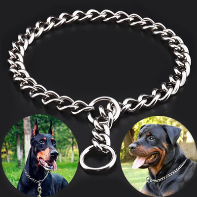 Pet P Kígyólánc Nyakörv Kutya Fojtó Nyakörv Rozsdamentes acél hajólánc kutyáknak Állítható Kutyakiképző Fojtó Nyakörv Bulldoghoz