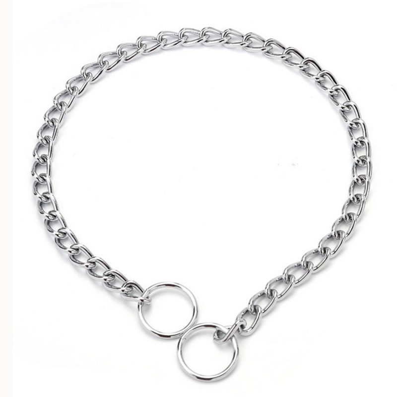 Pet P Guler cu lanț de șarpe Guler de șarpe pentru câini Lanț de navă din oțel inoxidabil pentru câini Guler de dresaj de câini reglabil pentru buldog