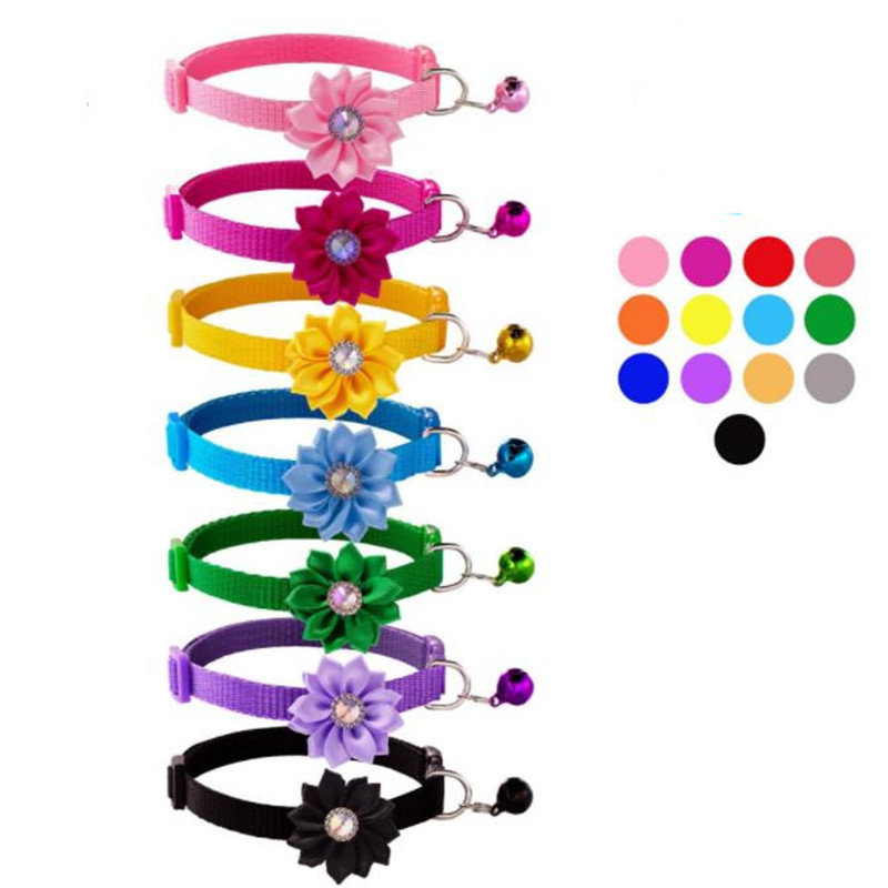 Κολάρο για σκύλους μόδας λουλούδι με πολύχρωμο μοτίβο Χαριτωμένα ρυθμιζόμενα περιλαίμια για γάτες σκυλιών Αξεσουάρ κατοικίδιων για κουτάβι DIY