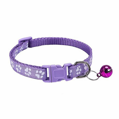 Μόδας γιακάς για σκύλους κατοικίδιων ζώων Πολύχρωμο μοτίβο ίχνος ποδιού Χαριτωμένο κουδούνι ρυθμιζόμενο περιλαίμιο για γάτες σκυλιών Αξεσουάρ για κατοικίδια κουτάβια DIY