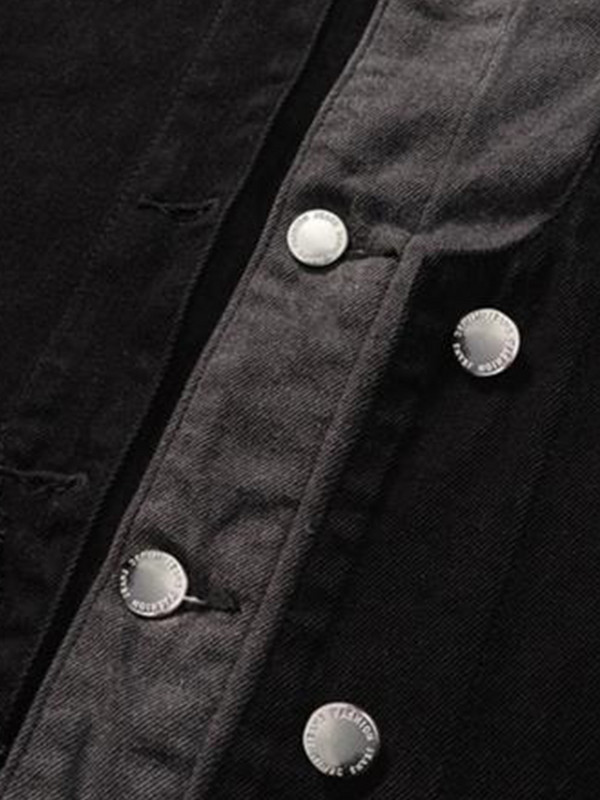 Τζιν μπουφάν Mafokuwz High Street Unisex Cool Vandalism Patchwork Μπουφάν Ανδρικά ρούχα εργασίας Oversize Punk Niche American Jeans Coat