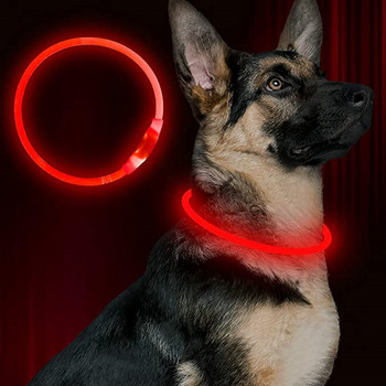 Led Usb Dog Collar Pet Dog Night Φωτεινό κολάρο φόρτισης Led Night Safety που αναβοσβήνει με λάμψη Αξεσουάρ κολάρου για κατοικίδια ζώα για την πρόληψη της απώλειας σκύλου