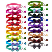 Μόδας γιακάς για σκύλους κατοικίδιων ζώων Φιόγκος με πολύχρωμα μοτίβα Χαριτωμένα ρυθμιζόμενα περιλαίμια για σκύλους γάτες Αξεσουάρ για κατοικίδια κουτάβια DIY