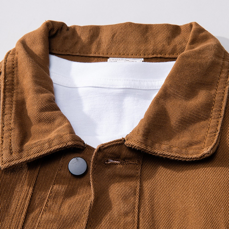 Jachetă de blugi vintage pentru bărbați Jachetă de blugi cu cafea japoneză stil retro, îmbrăcăminte de stradă, cămăși ocazionale, jachetă, îmbrăcăminte pentru bărbați, 2023