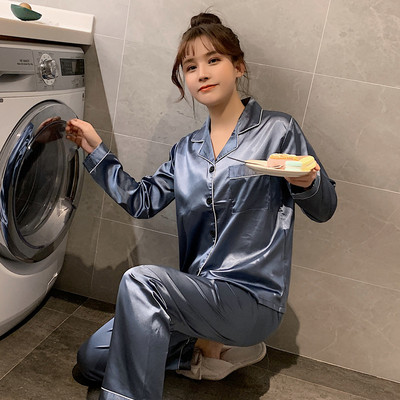 Naiste pidžaamakomplekt, satiinist siidist magamisriided, lahtikäiv krae Pijimas, ülikond, öösärk, lühikeste varrukatega topid+püksid, koduriided, suur suurus 5XL