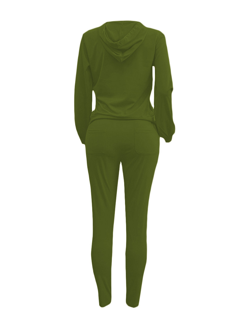 LW plusz méretű, őszi és téli női, normál kapucnis galléros kenguru zsebes tréningruha szett mindennapi alkalmi hosszú ujjú, kétrészes szett