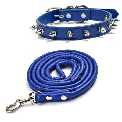 Hárfa tüskés szöges bőr kutyanyakörvek Pu kis, közepes méretű kutyákhoz Kisállat nyakörv Szegecsek Harapásgátló Kisállat termékek Nyakpánt