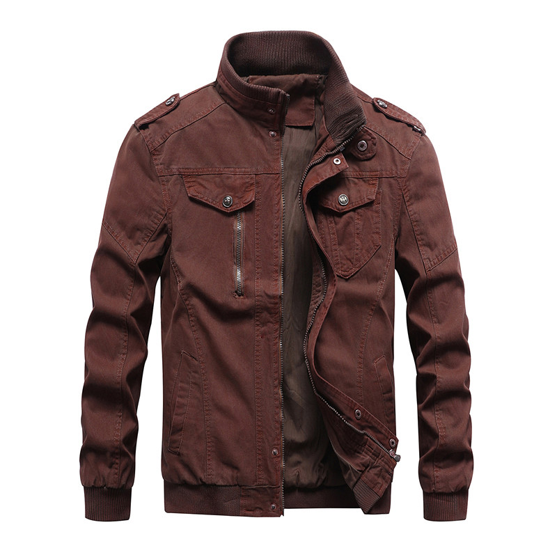 Brändi rõivad 2023 Military Tactical Teksad Jope Meeste vabaaja vintage soliidne krae Denim Bomber jakid Tänavarõivad Puuvill