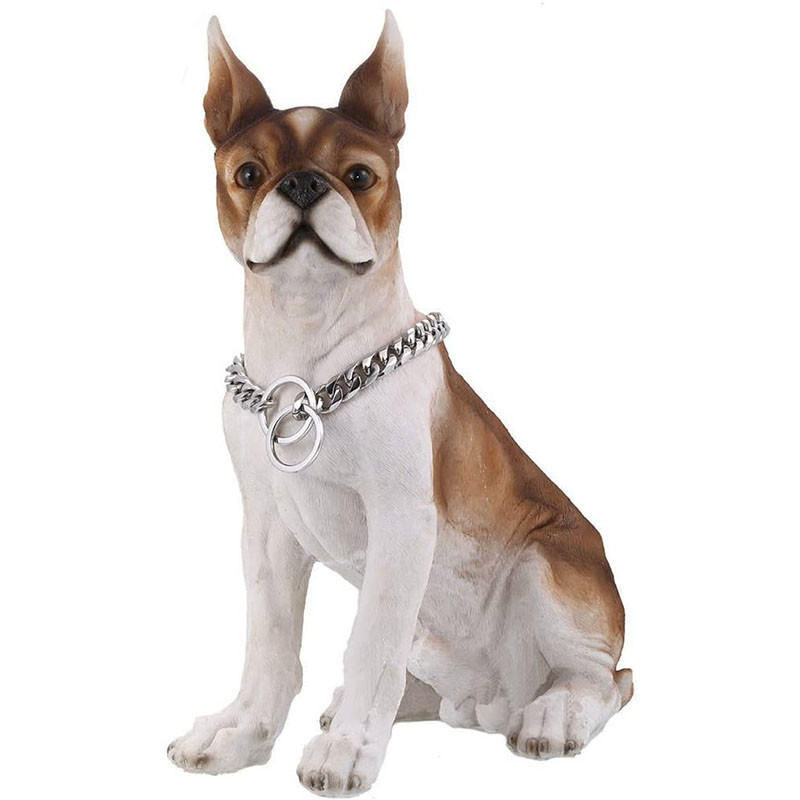 Sileda lameda disainiga koerte libisemiskett kaelarihm Kuuba lüli hõbedane kett koera krae roostevabast terasest kaelarihmad koertele lemmikloomatarbed