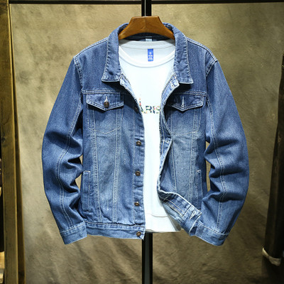 Jachetă de blugi pentru bărbați, cu guler răsturnat, jachetă de vânt subțire, vară, toamnă, ocazională, haină de jeans hip hop, îmbrăcăminte de stradă, jachete pentru bărbați 2022