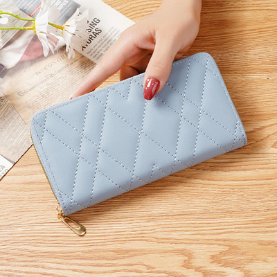 Naiste pikk rahakott Pu nahast kaardihoidja, suure mahutavusega Haspi tõmblukuga mündikott Mitmikkaartide korraldaja mobiiltelefoni käekott