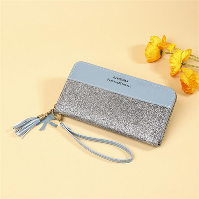 Naiste pikk rahakott Pu nahast kaardihoidja, suure mahutavusega Haspi tõmblukuga mündikott Mitmikkaartide korraldaja mobiiltelefoni käekott